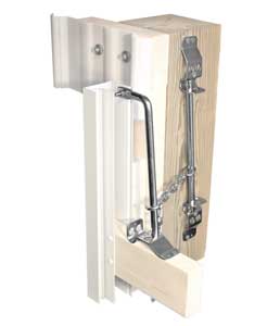 The metal side snugger is designed to go between the metal door frame and jamb.